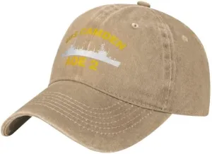 USS Camden AOE 2 Flag Cowboy Baseball Caps-Trucker Hats-Denim Hats Knit hat Fisherman's hat