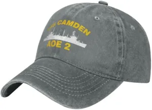 USS Camden AOE 2 Flag Cowboy Baseball Caps-Trucker Hats-Denim Hats Knit hat Fisherman's hat