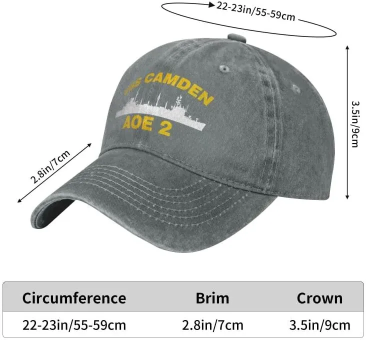 USS Camden AOE 2 Flag Cowboy Baseball Caps-Trucker Hats-Denim Hats Knit hat Fisherman's hat