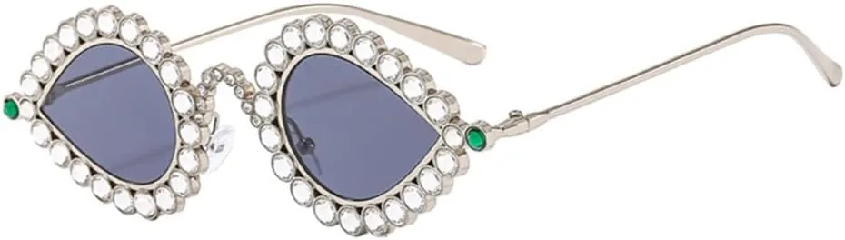 Vintage Cat Eye Sunglasses Men Women Oval Crystal Glasses Eyewear UV400