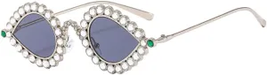 Vintage Cat Eye Sunglasses Men Women Oval Crystal Glasses Eyewear UV400