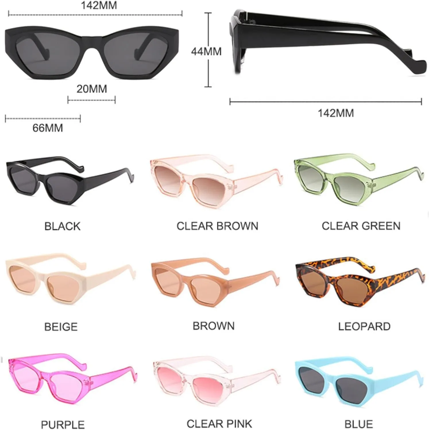Vintage Small Sunglasses for Women Fashion Light Retro Cat Eye Uv400