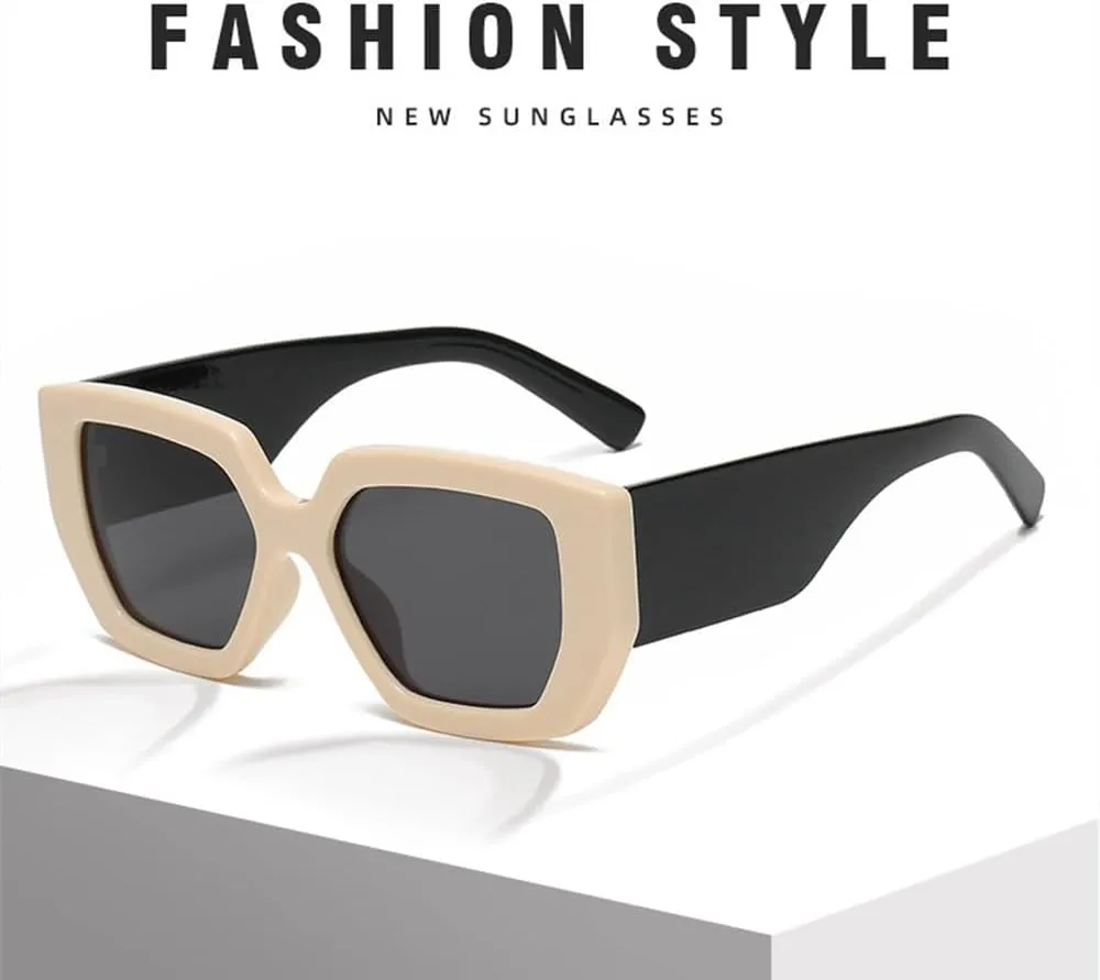 Vintage Sunglasses Women Men Wide Leg Big Frame Sun Glasses Shades UV400 Luxury