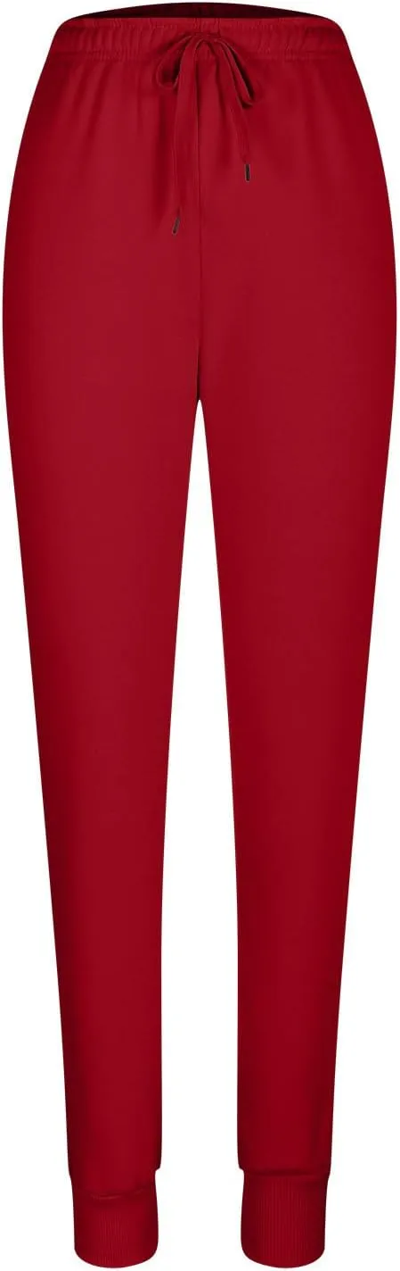 Warm Sweatpants for Women High Waist Drawstring Cinch Bottom Athletic Joggers Solid Color Loose Comfy Lounge Pants