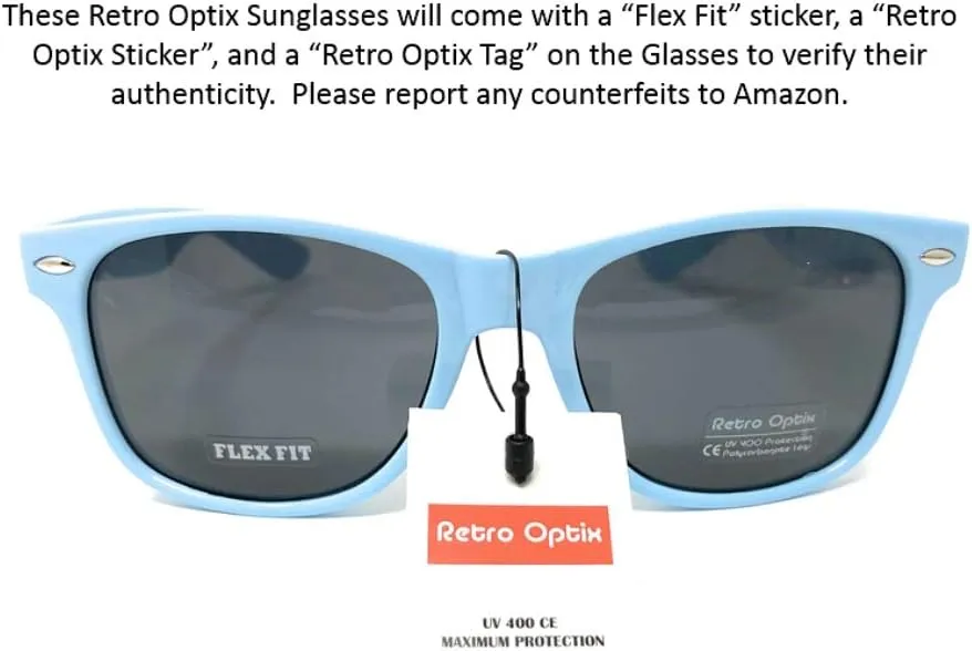 WebDeals Retro - Classic 80s Style Sunglasses Vintage Rectangle
