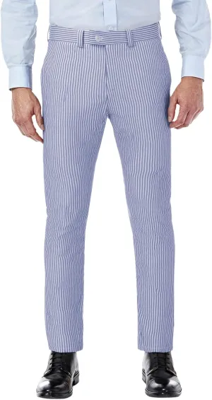 Wemaliyzd Mens Seersucker Dress Pants Flat Front Lightweight Sear Sucker Suit Separate Trousers