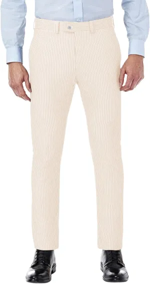 Wemaliyzd Mens Seersucker Dress Pants Flat Front Lightweight Sear Sucker Suit Separate Trousers