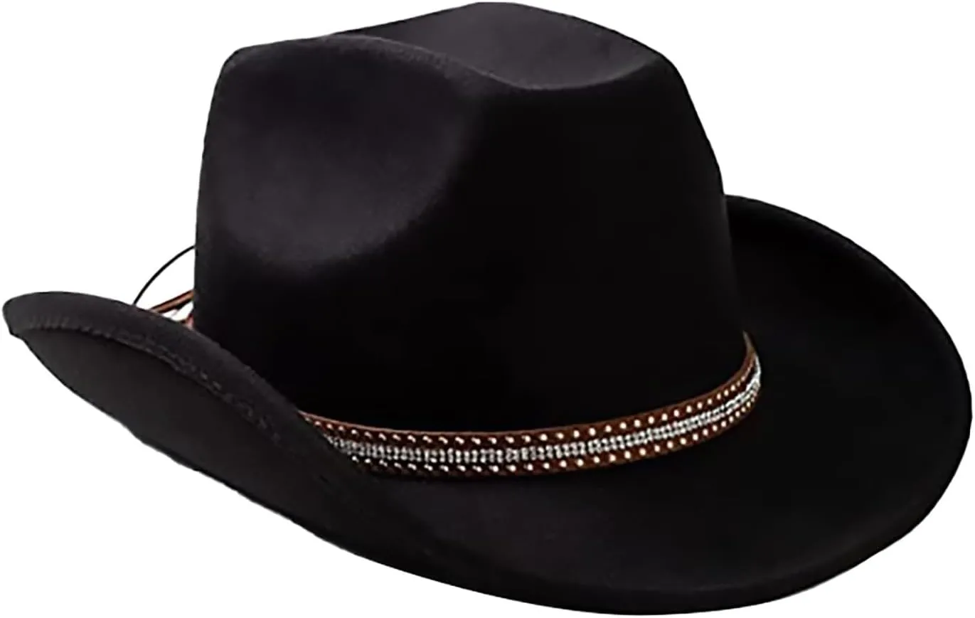 White Cowboy Hats Western Denim Cowgirl Hat for Womens Cowgirls Caps Wide Brim Cap Women Men Classic Pink Hat