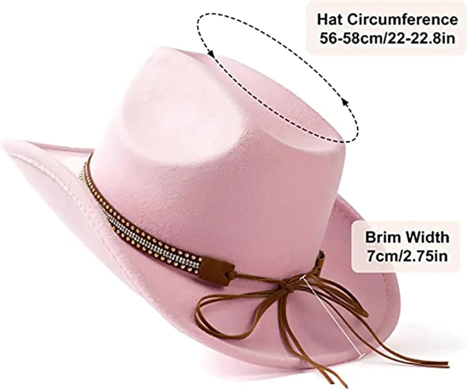 White Cowboy Hats Western Denim Cowgirl Hat for Womens Cowgirls Caps Wide Brim Cap Women Men Classic Pink Hat