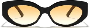 willochra Retro Oval Sunglasses for Women 90s Vintage Small Cat Eye Sun Glasses Trendy Narrow Skinny Champagne Shades