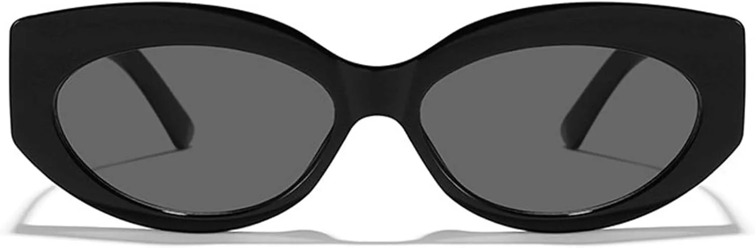 willochra Retro Oval Sunglasses for Women 90s Vintage Small Cat Eye Sun Glasses Trendy Narrow Skinny Champagne Shades