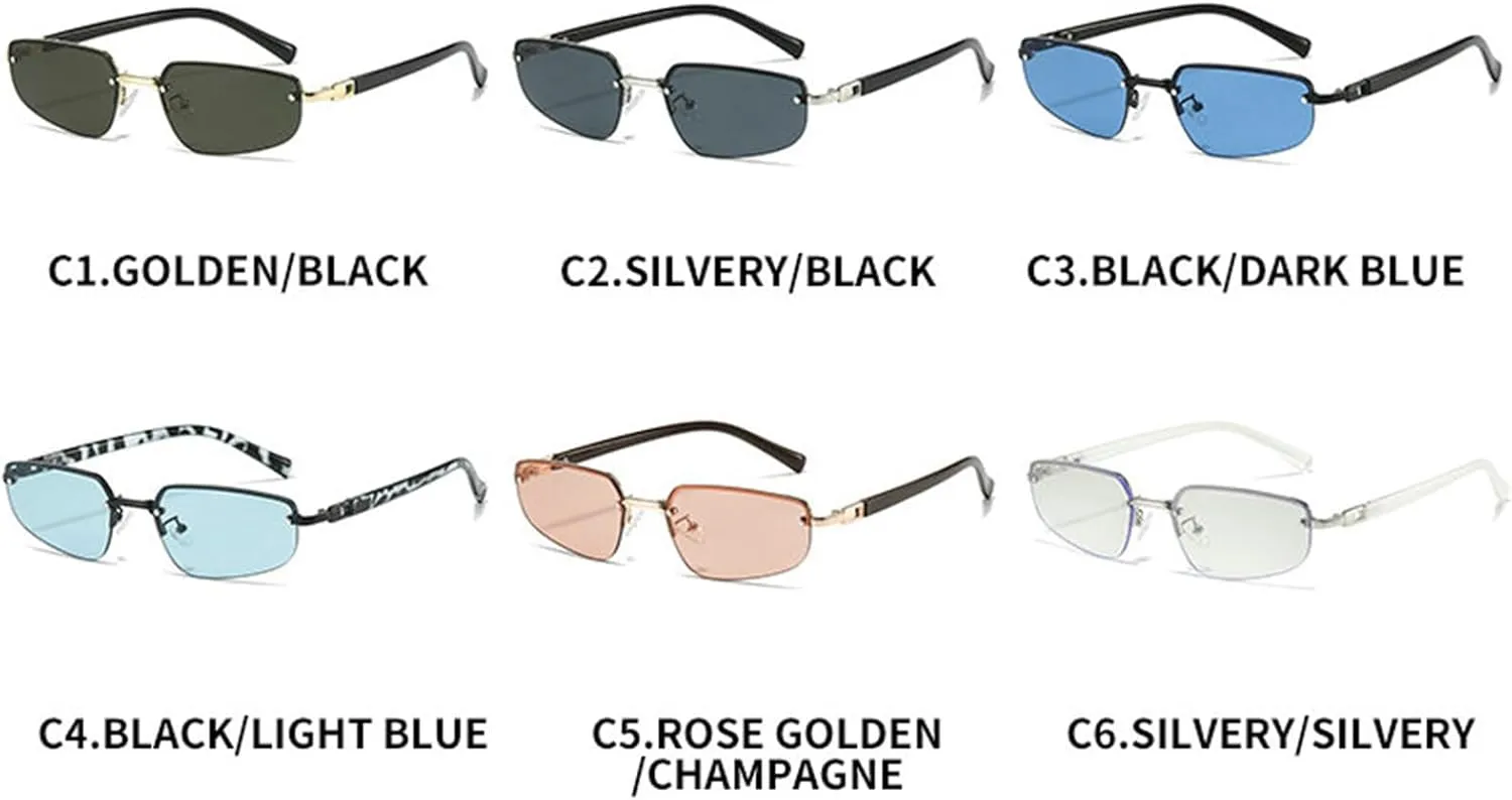 willochra Small Oval Sunglasses For Women Men Retro Fashion Metal Cat Eye Sun Glasses Vintage Retro 90s Trendy Sun Glasses