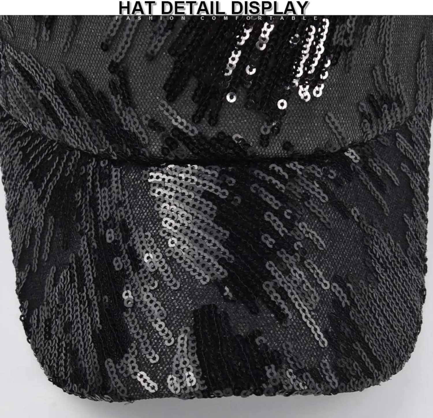 Women Men Sequin Baseball Hat Bling Mesh Baseball Cap Adjustable Snapback Trucker Hat Beach Travel Dad Hat