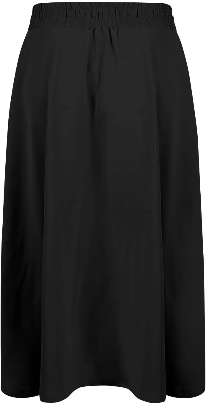 Women Midi Skirt Summer Drawstring High Waist Knee Length Skirts Pleated A Line Flowy Work Skirts with Pockets (S-2Xl)