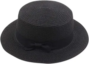 Women Wide Brim Straw Panama Hat Lightweight Straw Sun Hat Fedora Summer Beach Sun Hat