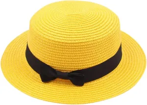 Women Wide Brim Straw Panama Hat Lightweight Straw Sun Hat Fedora Summer Beach Sun Hat