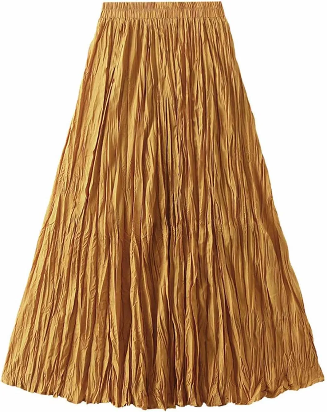 Womens Chic Elastic High Waisted A Line Pleated Shirring Maxi Long Skirt Elegant Vintage Evening Party Summer Skirts