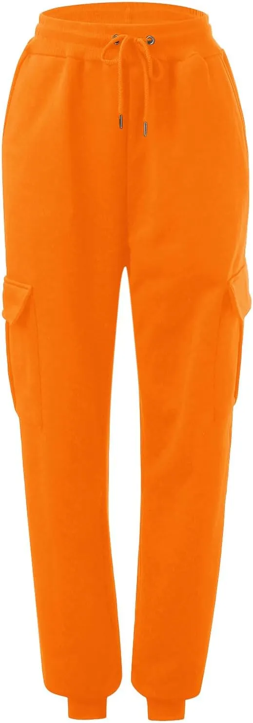 Womens Cinch Bottom Sweatpants Pockets High Waist Jogger Lounge Trousers Wide Leg Baggy Pants Y2K Streetwear