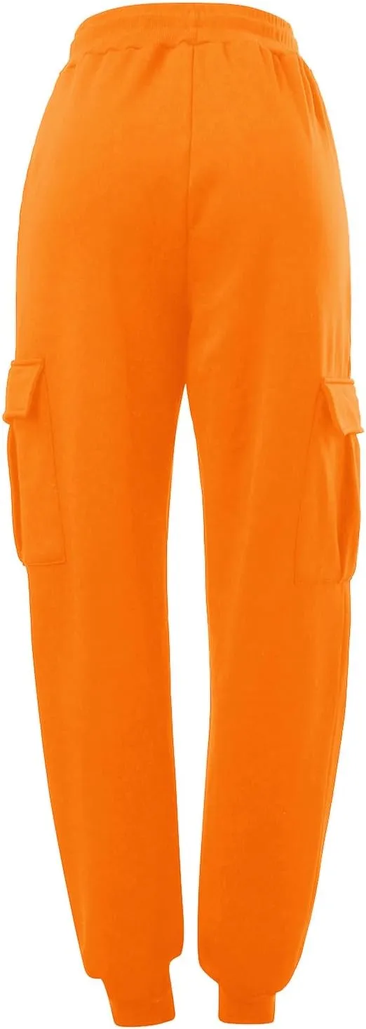 Womens Cinch Bottom Sweatpants Pockets High Waist Jogger Lounge Trousers Wide Leg Baggy Pants Y2K Streetwear