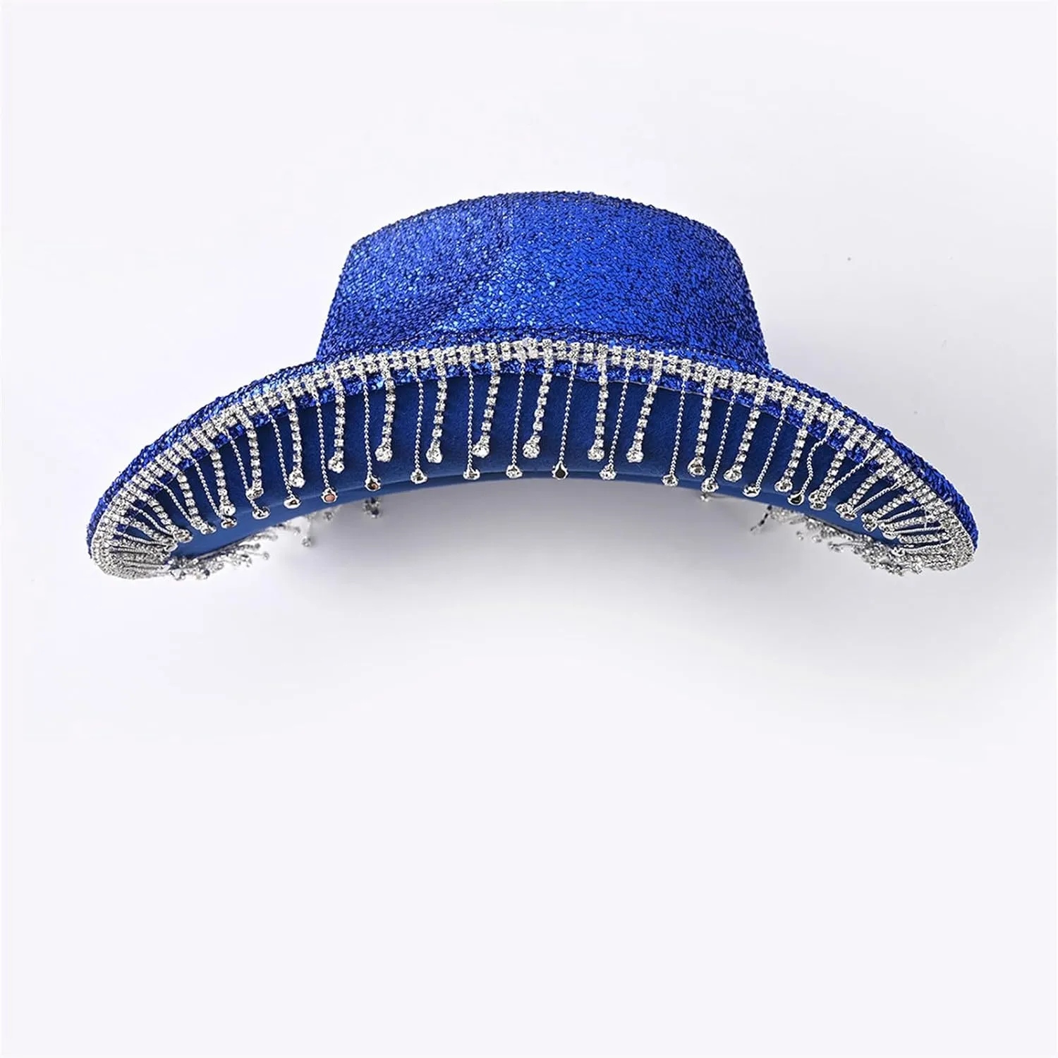 Womens Cowgirl Cowboy Hat Wide Brim Rhinestone Glitter Cap Western Sequins Cowboy Hats Wedding Music Costume Party