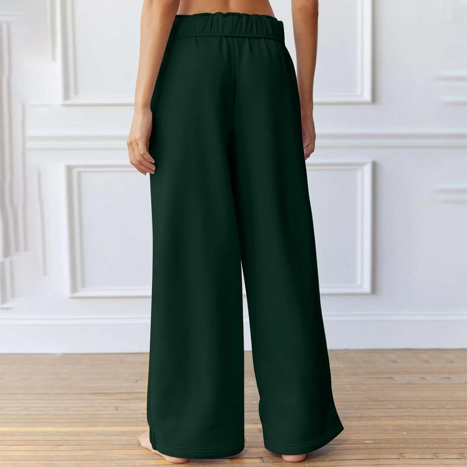 Women's Drawstring Elastic Baggy Sweatpants High Waist Straight Wide Leg Joggers Lounge Fall Fashion Sweatpants