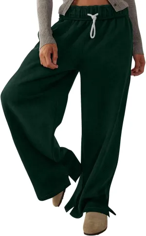 Women's Drawstring Elastic Baggy Sweatpants High Waist Straight Wide Leg Joggers Lounge Fall Fashion Sweatpants
