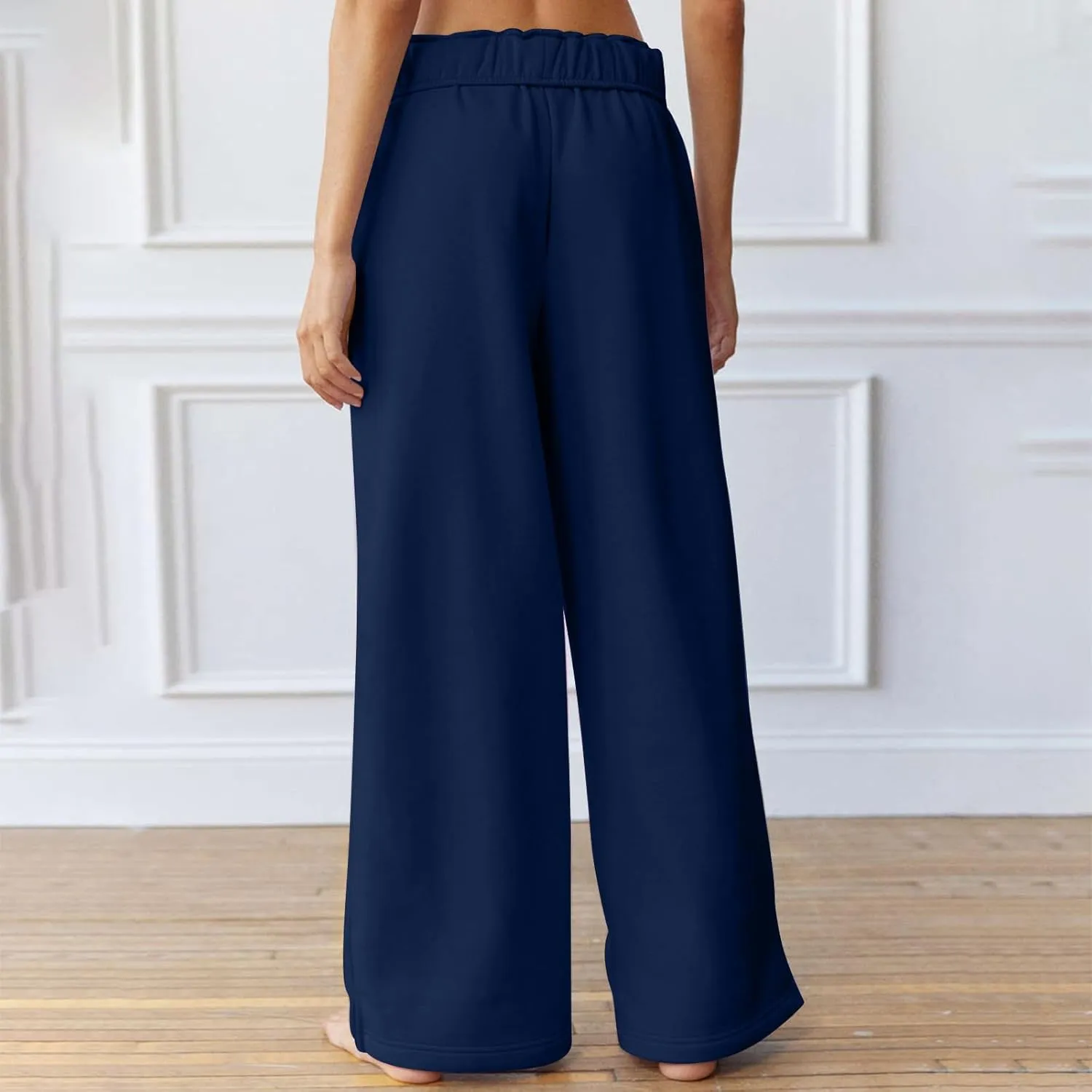 Women's Drawstring Elastic Baggy Sweatpants High Waist Straight Wide Leg Joggers Lounge Fall Fashion Sweatpants
