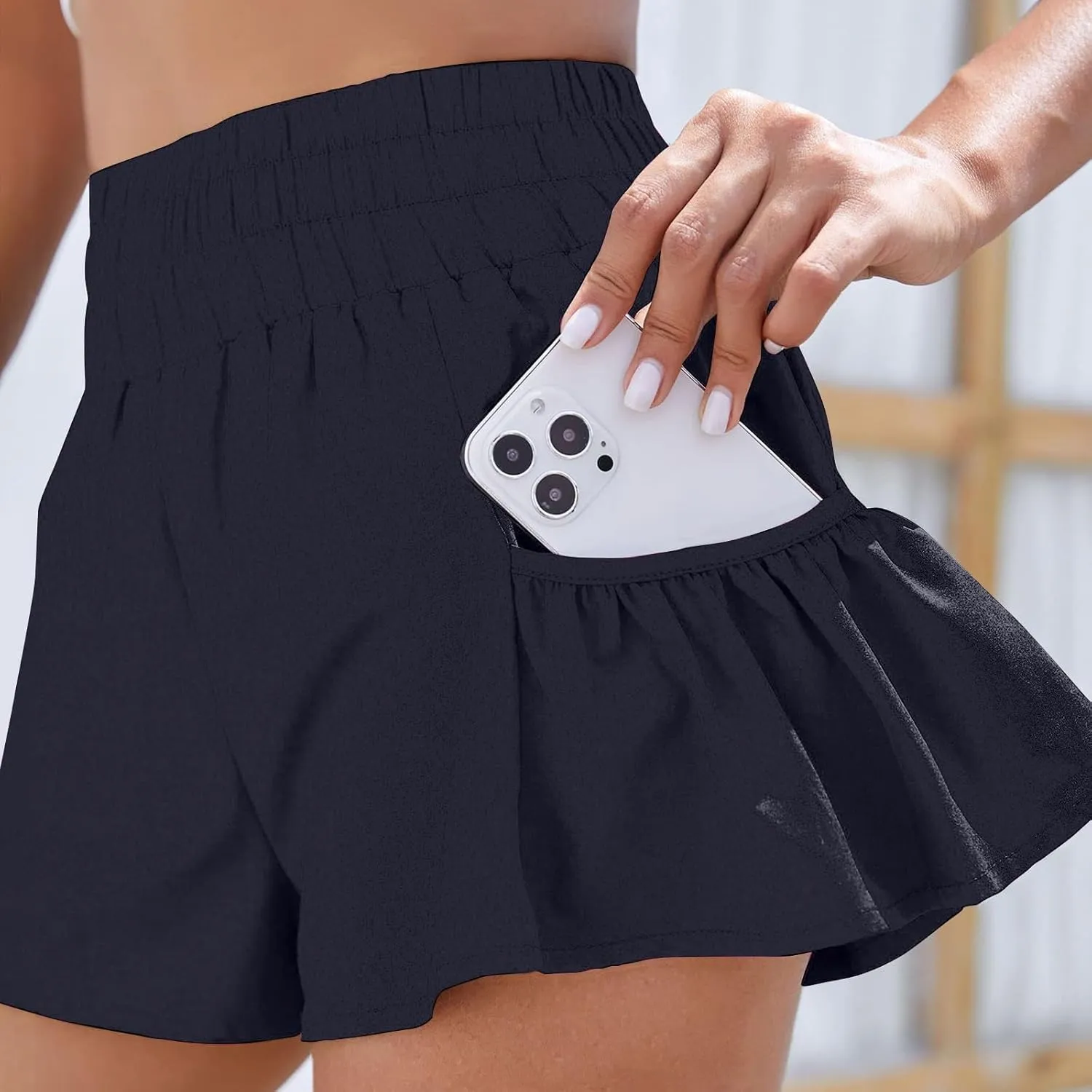 Women's Flowy Shorts High Waisted Athletic Running Shorts Casual Workout Gym Quick Dry Summer Sport Shorts with Pockets
