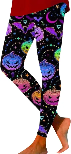 Women's Halloween Funny Graphic Skinny Leggings Halloween Print Collection High Waist Women's Leggings Compression