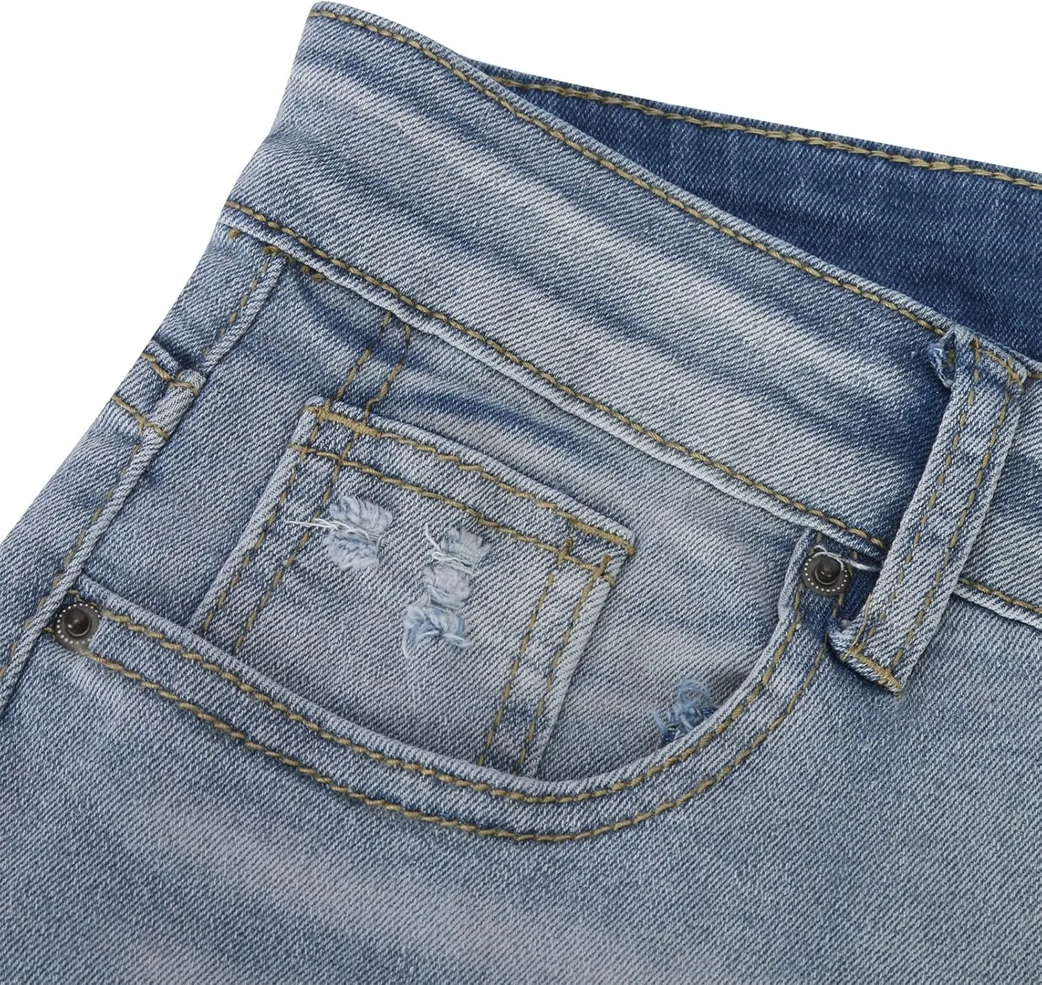 Womens Jean Shorts Stretchy High Waisted Summer Casual Denim Butt Lift Frayed Hem Distressed Ripped Skinny Jeans Shorts