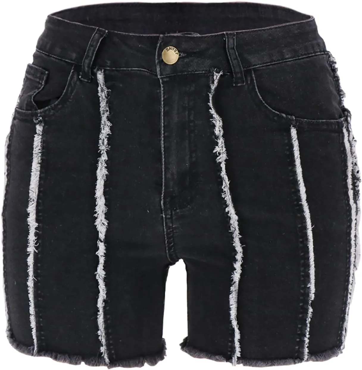 Womens Jeans Shorts Casual Summer High Waisted Distressed Denim Capris Y2k Tassels Ripped Raw Hem Stretch Jean Shorts