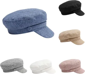 Womens Newsboy Cap Summer Beret Cap,100% Cotton Classic Vintage Octagonal Visor Gatsby Hat Pageboy Caps Adjustable