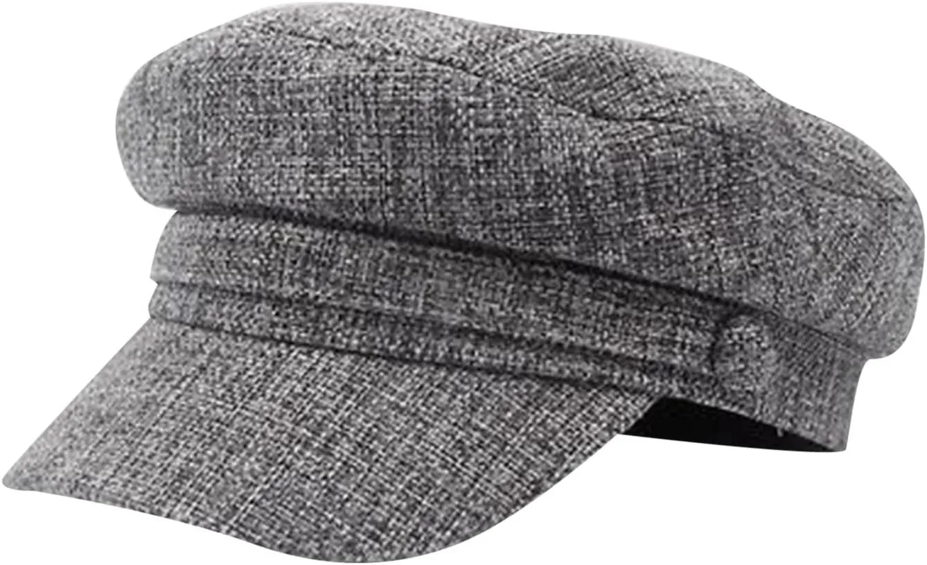 Womens Newsboy Cap Summer Beret Cap,100% Cotton Classic Vintage Octagonal Visor Gatsby Hat Pageboy Caps Adjustable