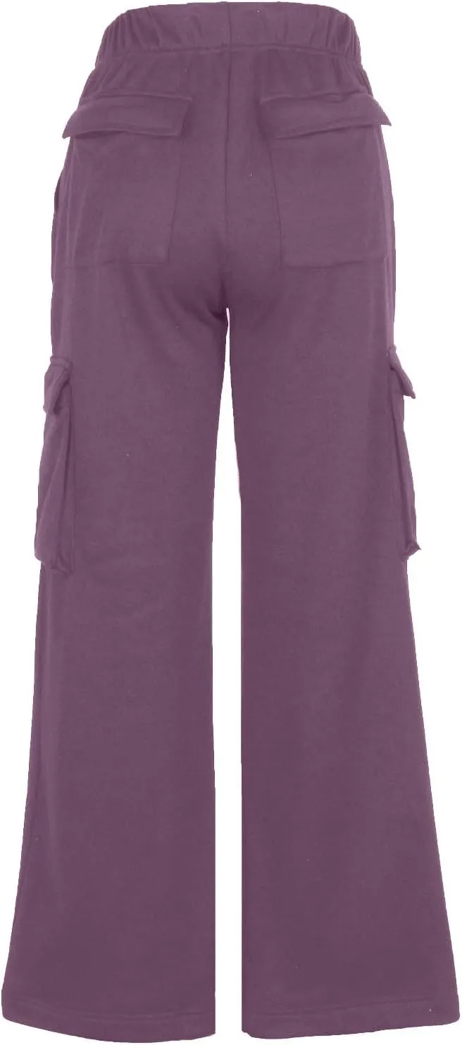 Women's Straight Wide Leg Sweatpants High Waist Drawstring Elastic Joggers Lounge Sweat Pants with Pockets
