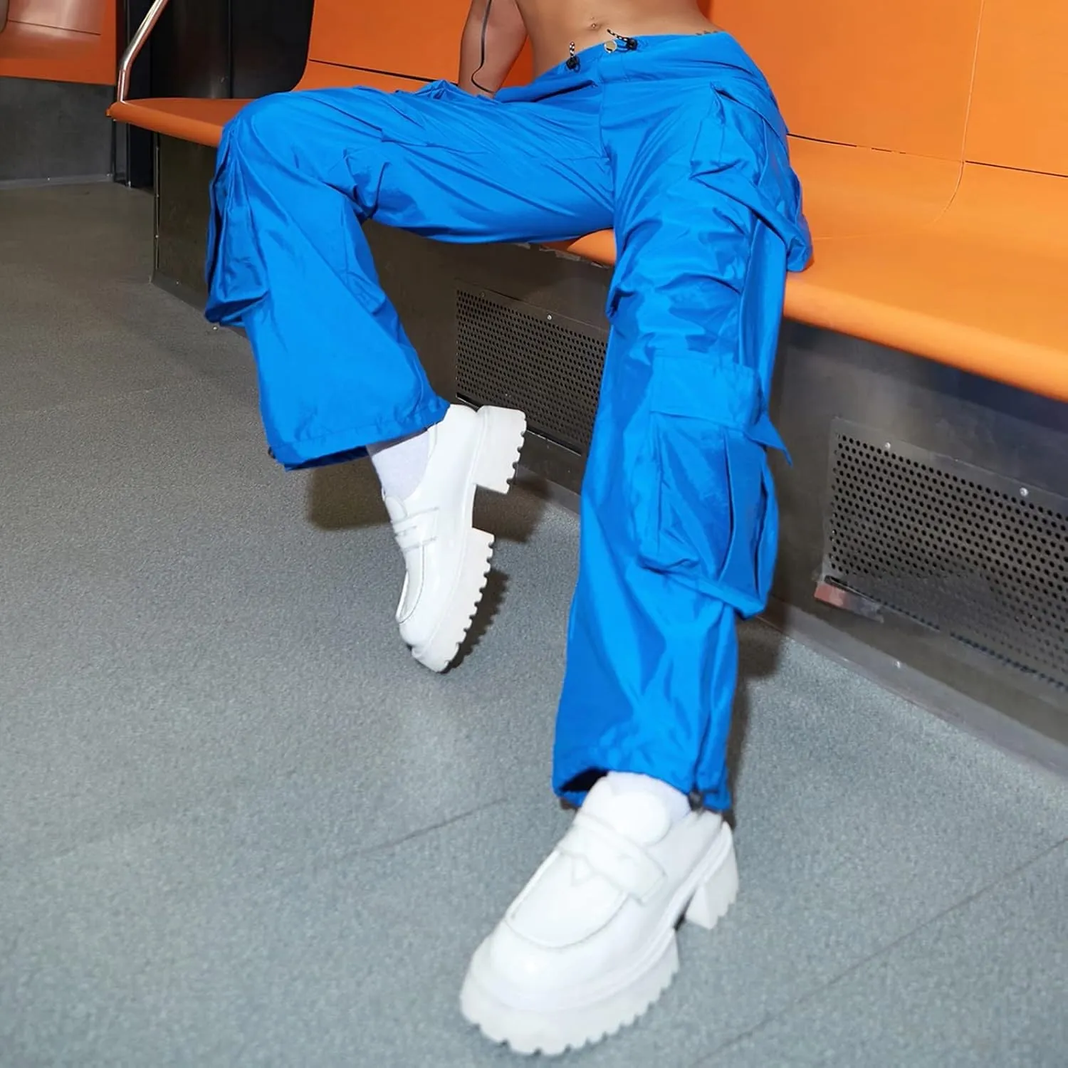Womens Sweatpants 2023 Cargo Pants Woman Relaxed Fit Baggy Clothes Pants High Waist Zipper Pants for Women