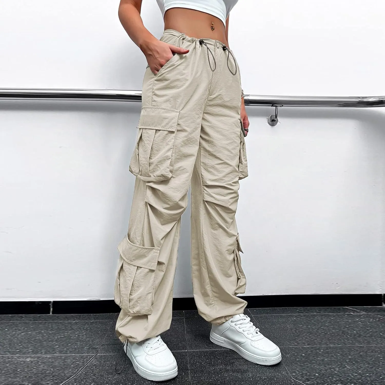 Womens Sweatpants 2023 Cargo Pants Woman Relaxed Fit Baggy Clothes Pants High Waist Zipper Pants for Women