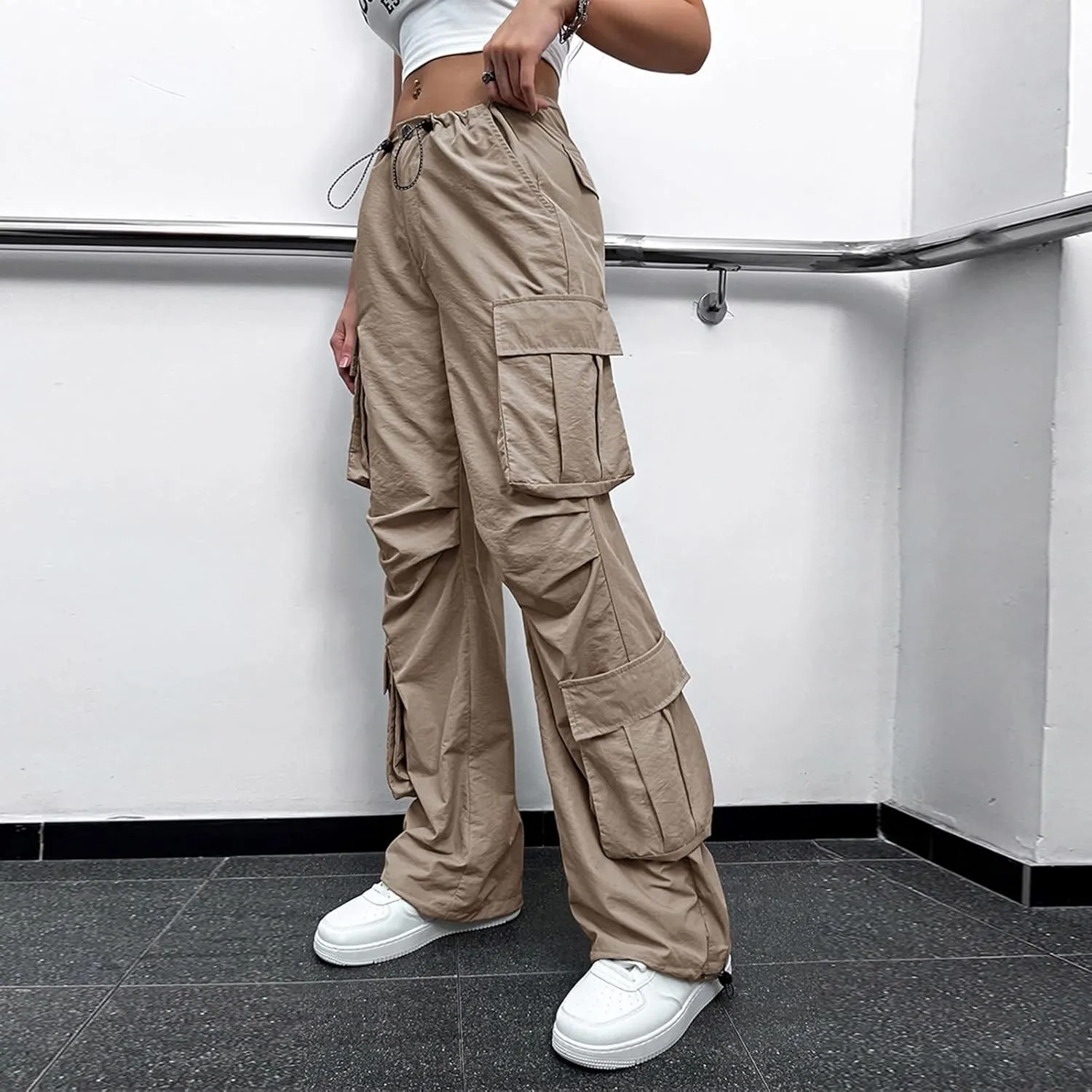 Womens Sweatpants 2023 Cargo Pants Woman Relaxed Fit Baggy Clothes Pants High Waist Zipper Pants for Women