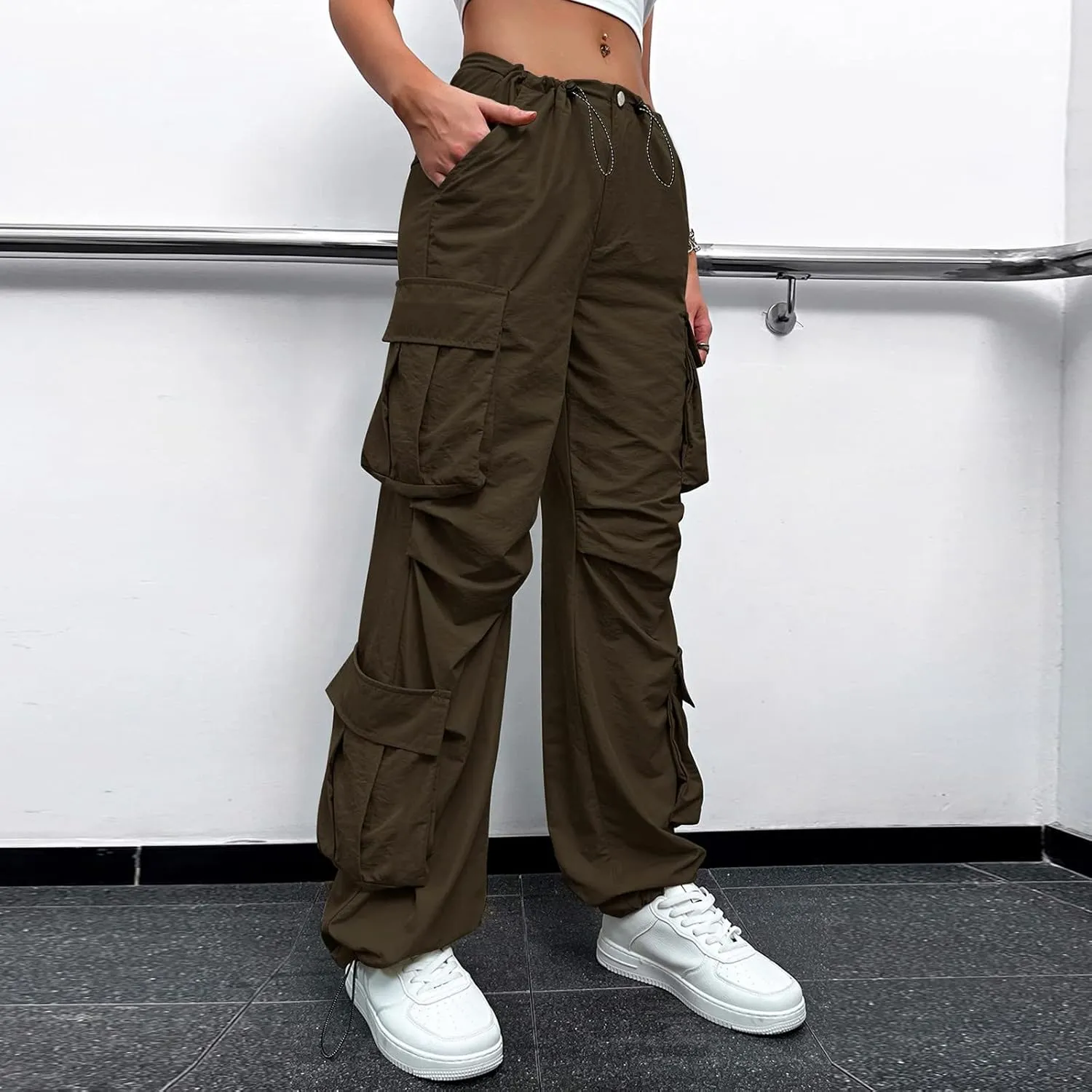 Womens Sweatpants 2023 Cargo Pants Woman Relaxed Fit Baggy Clothes Pants High Waist Zipper Pants for Women
