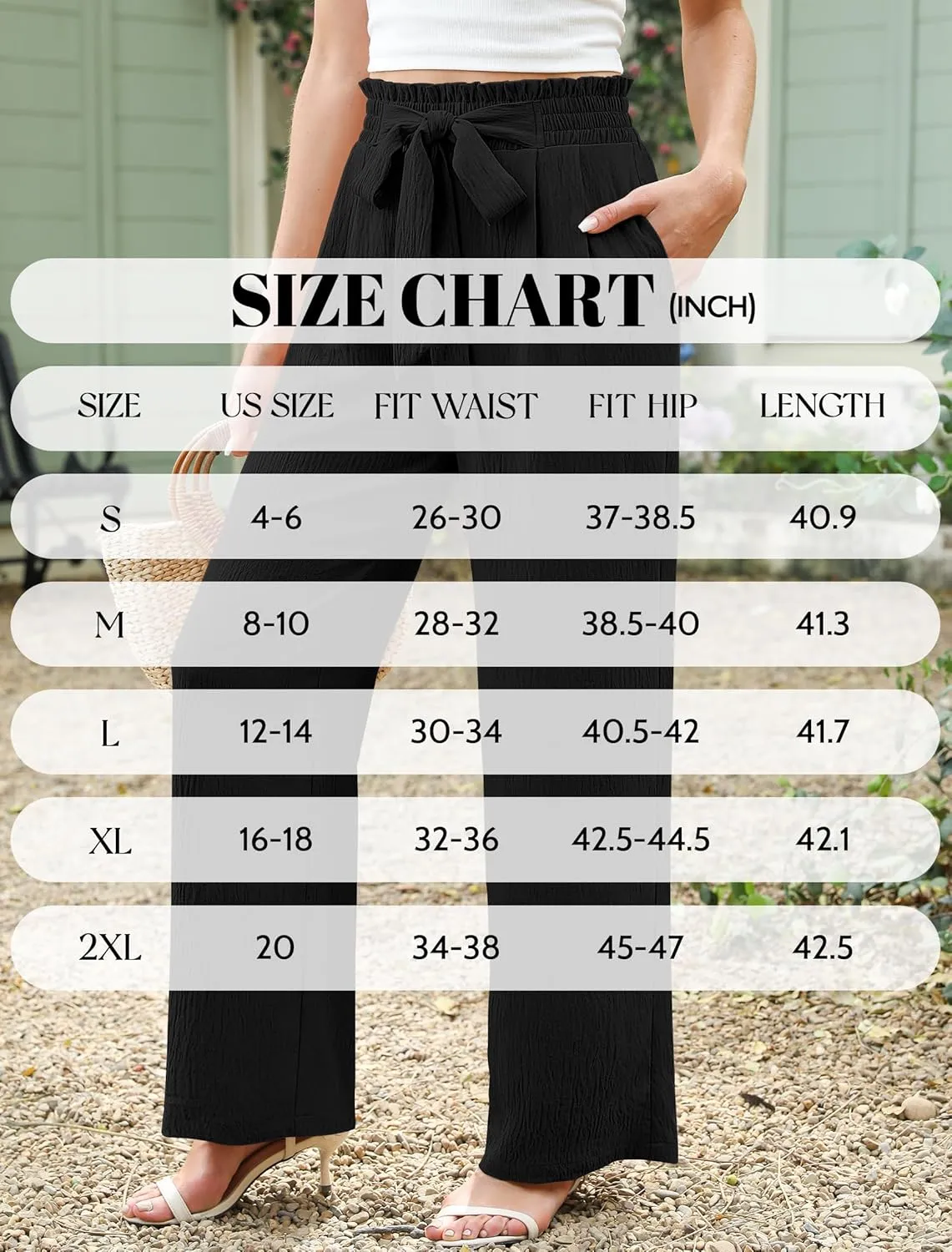 Women's Wide Leg Lounge Pants with Pockets Lightweight High Waisted Adjustable Tie Knot Loose Trousers