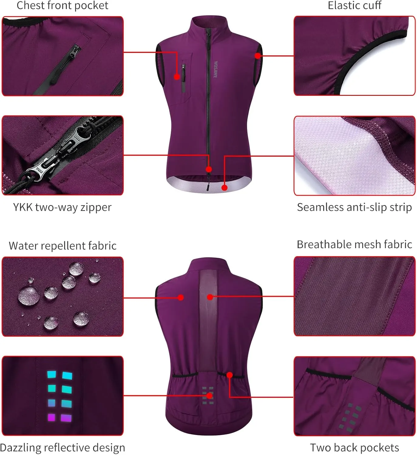 WOSAWE Cycling Jacket Men Quick Drying Bicycle Summer Jackets Lightweight Jersey