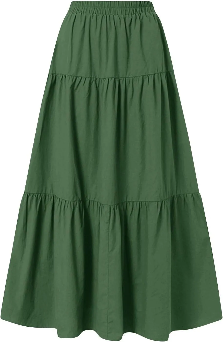 XOWRTE Women's 2025 Bohemian Long Skirts Flowy High Waist A Line Maxi Skirts for Women Summer Pleated Mini Skirts