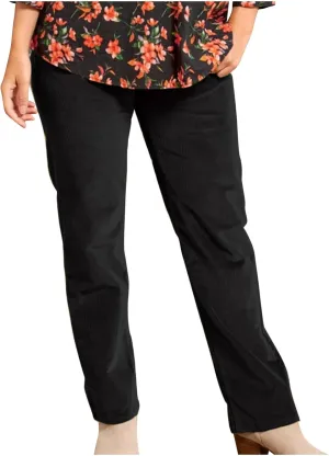 XUNRYAN Corduroy Pants Women Casual Joggers Elastic High Waist Straight Leg Pants Loose Comfy Trousers with Pockets