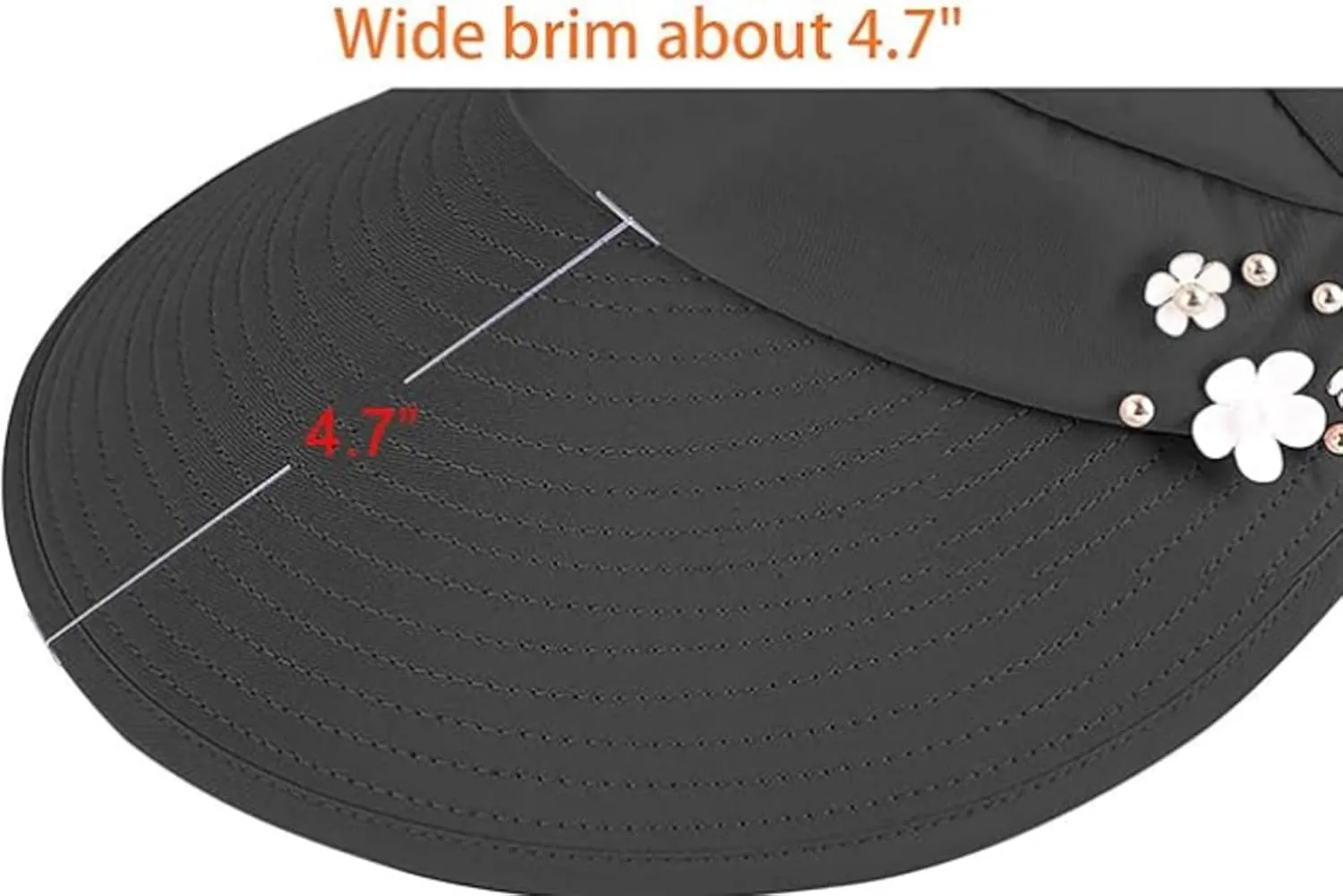 YEKEYI Sun Hats Women Summer Hat Outdoor UV Protection Wide Large Brim Cap Beach Visor Caps Foldable (Nave)