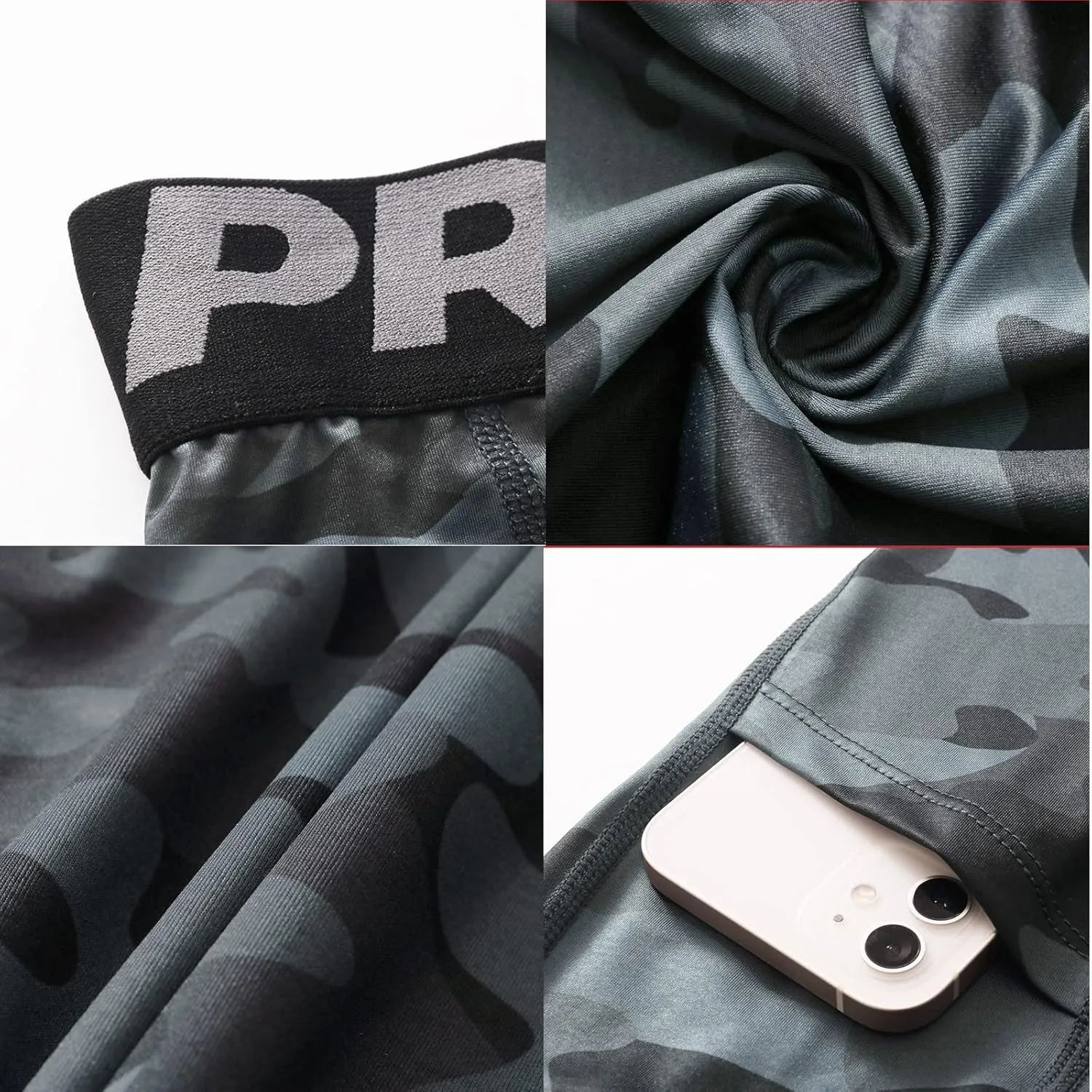 Yuerlian Compression Shorts Men with Pocket Spandex Sport Shorts Athletic Workout Running Performance Baselayer Underwear