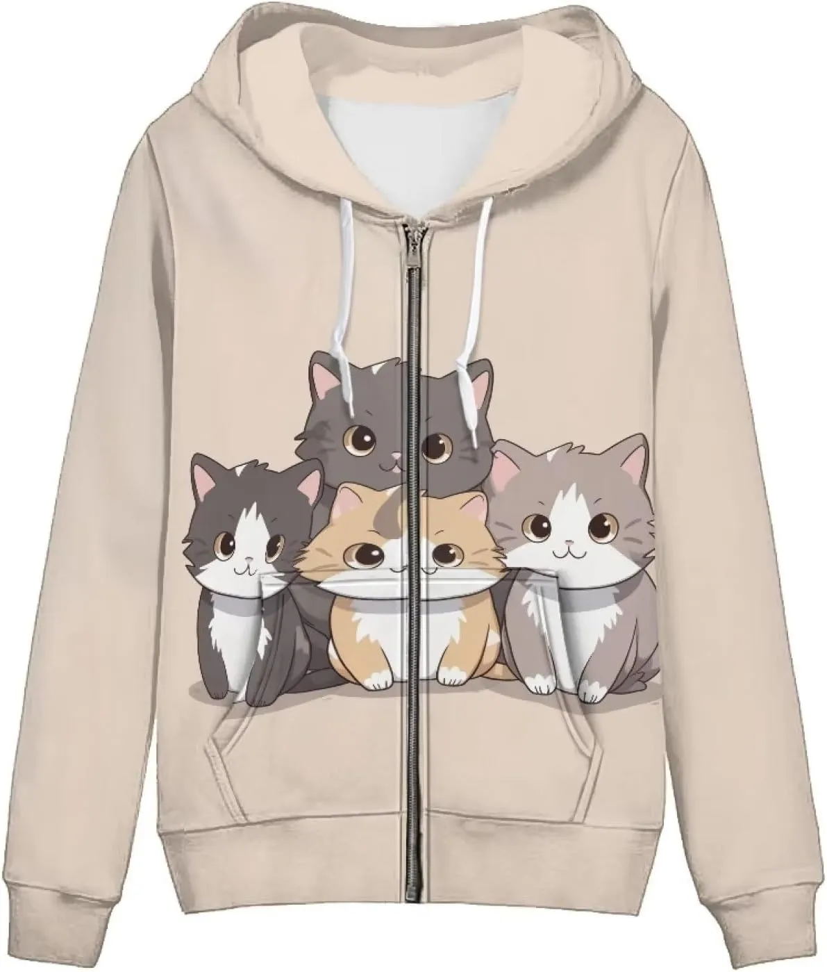 ZFRXIGN Cute Zip Up Jacket Hoodies Teen Fall Clothes for Women Activewear Tops Y2K Clothing XS-5XL Sweatshirts